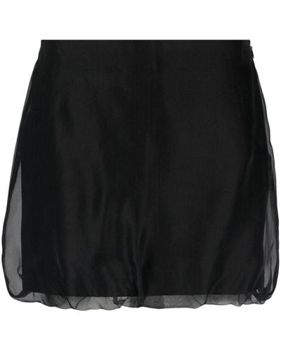 Blanca Vita Satin-finish Silk Miniskirt - Black