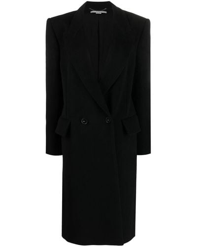 Stella McCartney Manteau en laine à boutonnière croisée - Noir