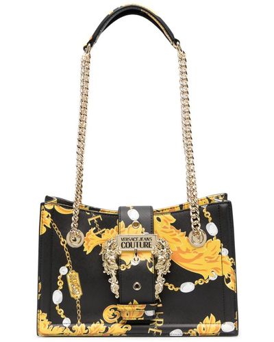 Versace Jeans Couture Borsa a spalla con stampa barocca - Bianco