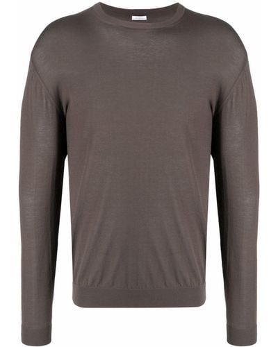 Malo Crew-neck Fitted Sweater - Gray