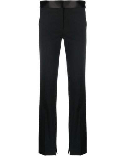 Stella McCartney Pantalones con cinturilla de satén - Negro