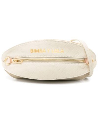 Bimba Y Lola Small Pelota leather cross body bag - Natur