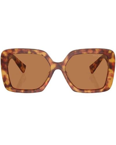 Miu Miu Tinted-lenses Square-frame Sunglasses - Brown