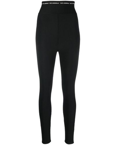 Karl Lagerfeld Leggings con banda logo - Nero