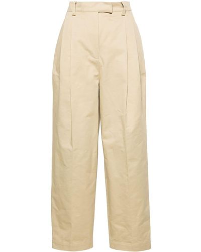 LVIR Pleated Cotton Trousers - Natural