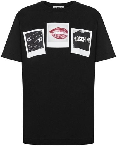 Moschino Graphic-print Cotton T-shirt - Black