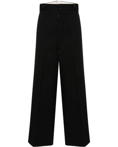 Maison Martin Margiela Womens 46 US 10 Black Cropped Pants Trousers Cotton  Blend