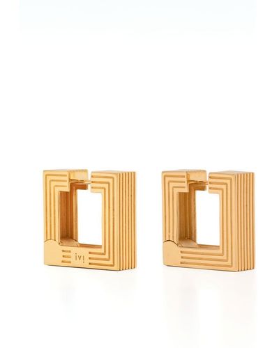 Ivi Aurelia Square Hoop Earrings - Metallic