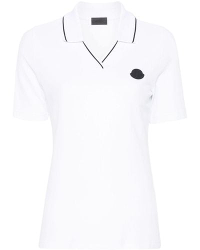 Moncler Logo-Appliqué Polo Shirt - White