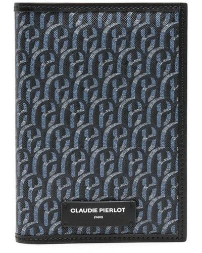 Claudie Pierlot Monogram-pattern Passport Holder - Black