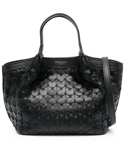 Serapian Mini Secret Mosaico Handbag - Black