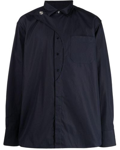 BOTTER Dive-detail Long-sleeve Shirt - Blue