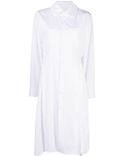 Comme des Garçons Long-sleeved Cotton Shirtdress - White