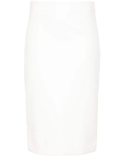Lardini Falda midi de piel artificial - Blanco