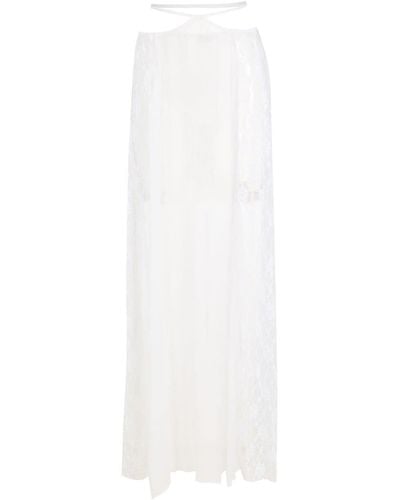 Amir Slama Long Lace Skirt - White