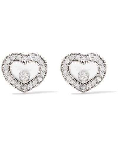 Chopard 18kt white gold Happy Diamonds Icons ear pins - Multicolore