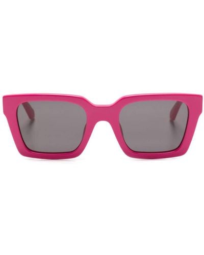Off-White c/o Virgil Abloh Logo-print Square-frame Sunglasses - Pink