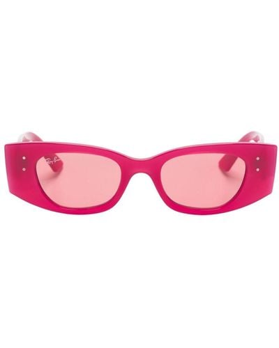 Ray-Ban Kat Bio-based Zonnebril Met Vlinder Montuur - Roze