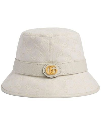 Gucci Fischerhut mit GG-Schild - Weiß
