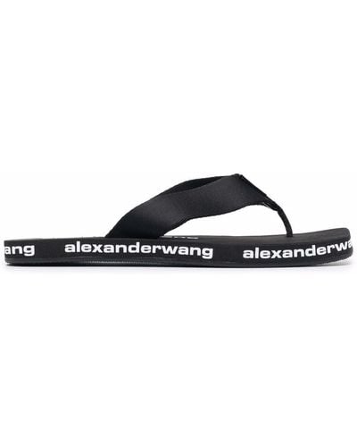 Alexander Wang Flip Flops With Logo - Black