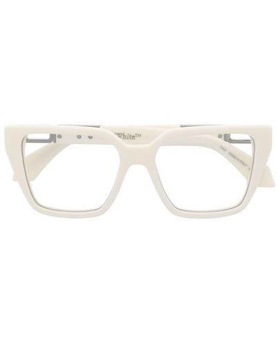 Off-White c/o Virgil Abloh Style 29 Brille mit Logo-Schild - Weiß