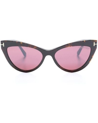 Tom Ford Cat-Eye-Brille in Schildpattoptik - Pink