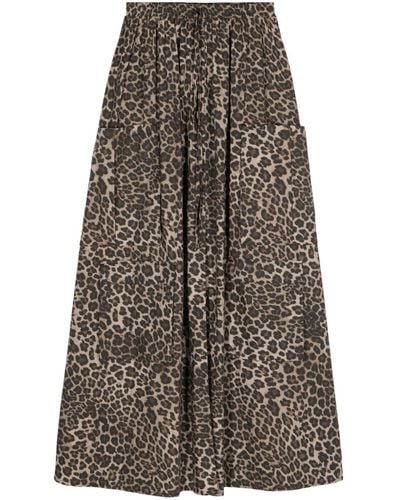 Liu Jo Leopard-print Maxi Skirt - Brown