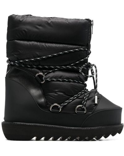 Sacai Quilted Lace-up Ankle Boots - Black