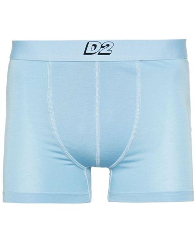 DSquared² Logo-waistband Stretch-modal Boxer Briefs - Blue