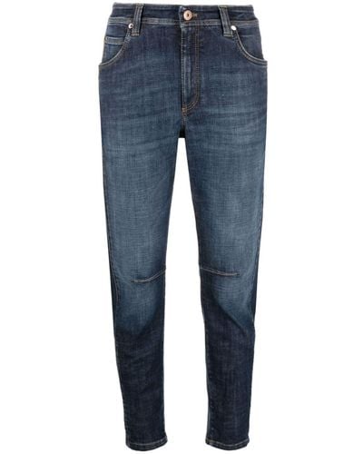 Brunello Cucinelli Cropped Tapered Jeans - Blue