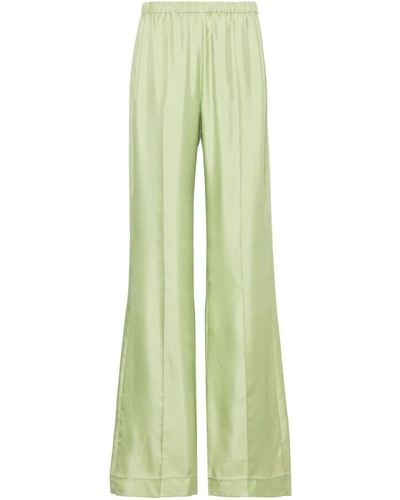 Dorothee Schumacher wide-legged Silk Trousers - Green