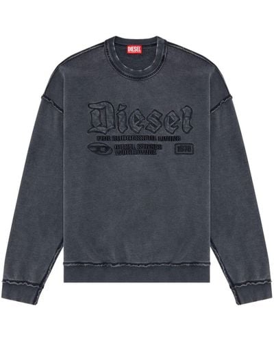 DIESEL S-boxt-div Cotton Sweatshirt - Blue