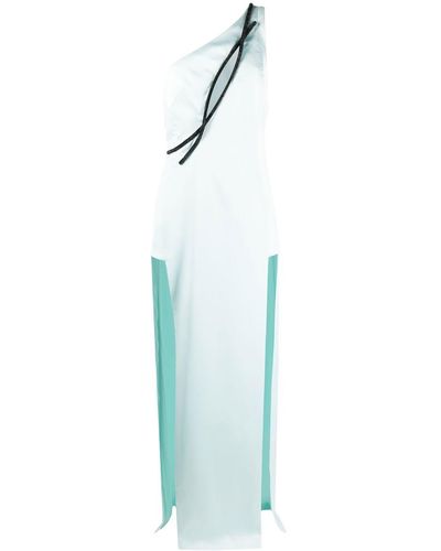Genny Robe longue à design asymétrique à une épaule - Vert