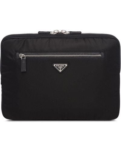 Prada Saffiano Laptop Case - Black