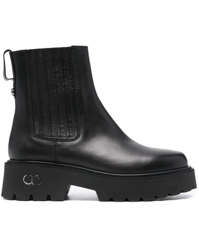 Casadei Congo Leather Ankle Boots - Black