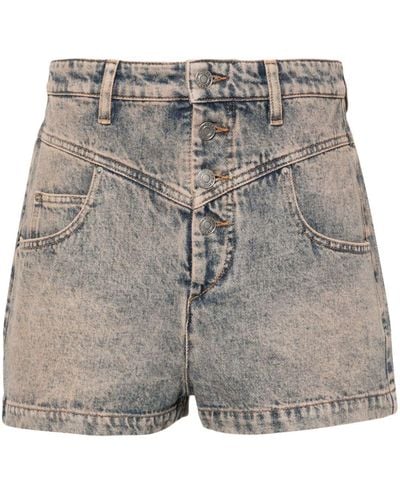 Isabel Marant Jeans-Shorts mit Stone-Wash-Effekt - Grau