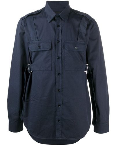 Helmut Lang Camisa con detalle de hebillas - Azul