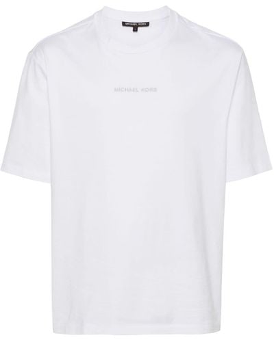 Michael Kors Logo-embroidered Cotton T-shirt - Wit