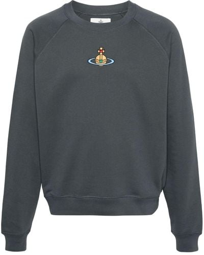 Vivienne Westwood Orb-embroidery Cotton Sweatshirt - Gray