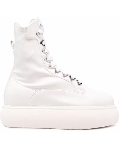 The Attico Selene Flatform Ankle Boots - White