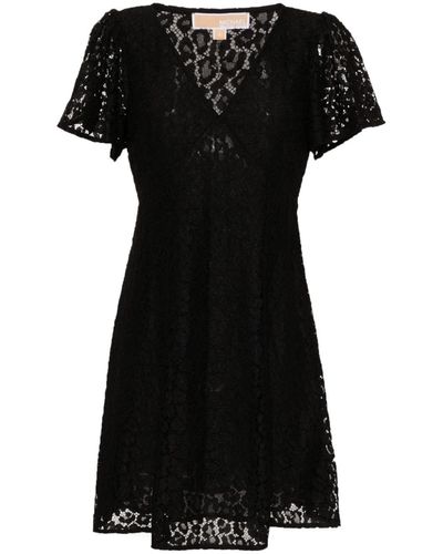 MICHAEL Michael Kors V-neck Lace Mini Dress - Black