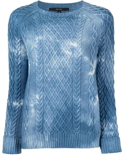 Gucci Cable-knit Tie-dye Jumper - Blue