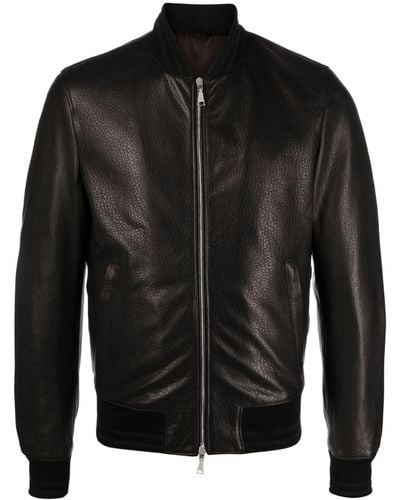 Tagliatore Justin Leather Biker Jacket - Black