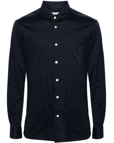 Kiton Classic-collar Cotton Shirt - Blue