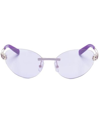 Gcds Gd0032 Oval-frame Sunglasses - Purple