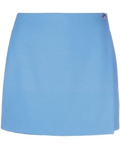 Nanushka Jupe-short en laine à design portefeuille - Bleu