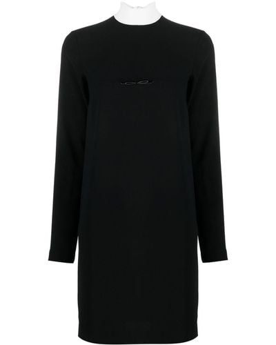 N°21 Scarf-detail Two-tone Minidress - Black