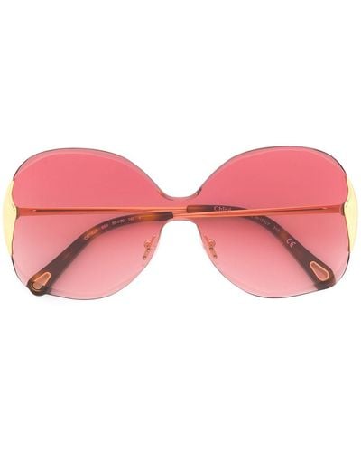 Chloé Gafas de sol oversize de dos tonos - Metálico
