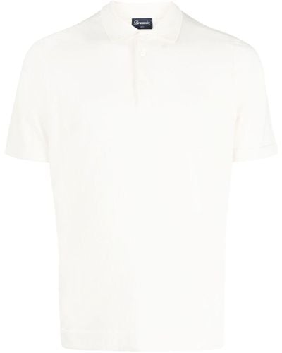 Drumohr Polo en coton à manches courtes - Blanc