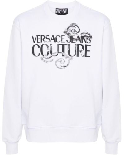 Versace Sweat en coton à logo imprimé - Blanc